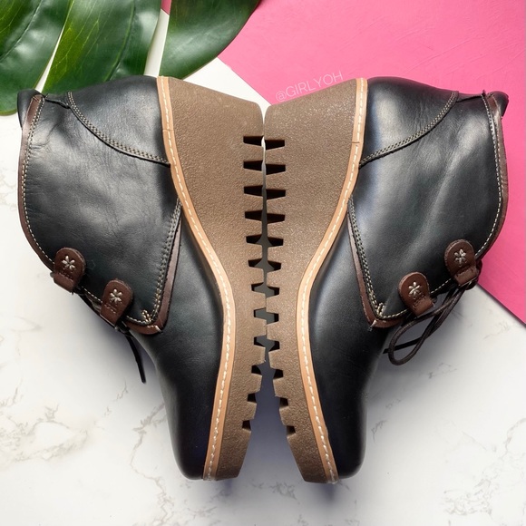 PIKOLINOS Black Maple Leather Wedge Lace up Ankle Boots 39 - Picture 5 of 9